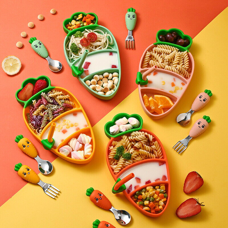 ＼期間限定P5倍／大根型 食器セット ベビー食器 子供用 お食事セット シリコン吸盤...