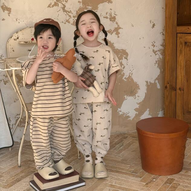 子供服 パジャマ キッズ 女の子 男の子 ルームウェア 半袖 長ズボン 部屋着 ひんやり クール 100％コットン 接触冷感 寝間着 夏 上下セットアップ 冷房対策 涼しい ベビー 柔らかい 可愛い　カジュアル 快適 肌触り