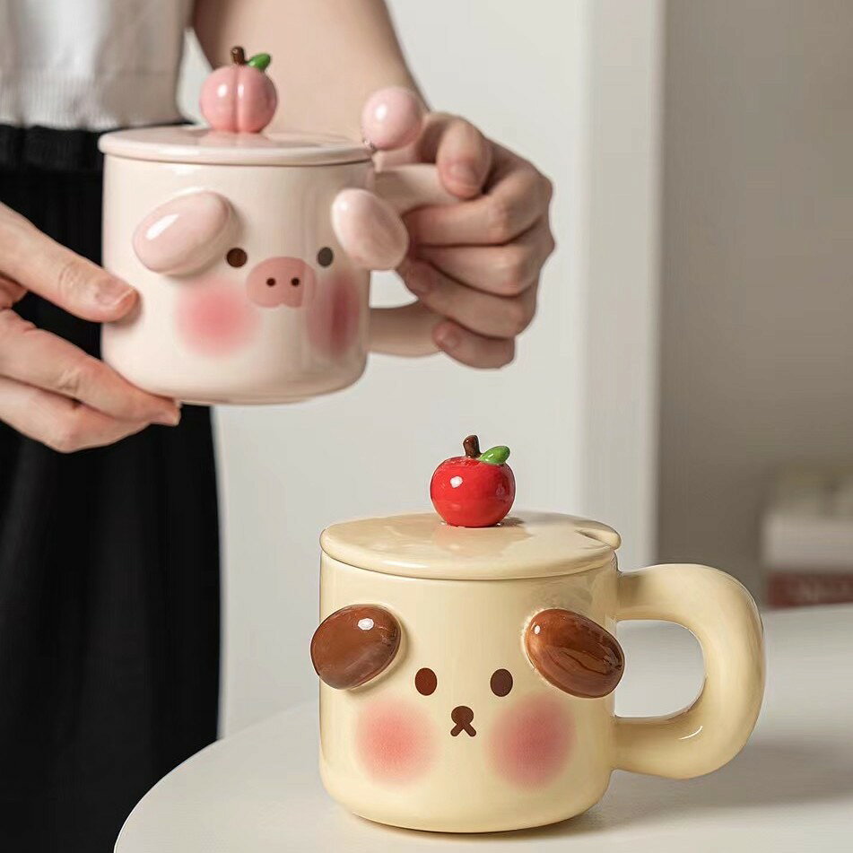 かわいいクマセラミックカップ。。マグカップ セラミック クマ 陶器 コップ 大容量 400ml コーヒーカップ 耐冷 耐熱 可愛い 女の子 おしゃれ プレゼント 贈り物 子供 大人 食洗機 洗いやすいマグカップ セラミック クマ 陶器 コップ 大容量 400ml コーヒーカップ 耐冷 耐熱 可愛い 女の子 おしゃれ プレゼント 贈り物 子供 大人 食洗機 洗いやすい かわいいクマセラミックカップ。 "かわいいセラミックコーヒーカップ、ユニークでシック、持ちやすく、シンプルで使いやすい。セラミックティーカップ - ユニークなデザインのこのかわいいコーヒーマグ、クリエイティブでシック、便利で安全、優れた装飾効果。かわいいコーヒーマグ - セラミックティーカップは、紅茶、コーヒー、ミルク、ジュース、その他のお気に入りの飲み物を入れるのに使用できます。セラミックコーヒーカップ - コーヒーティーカップは多用途で、家庭、オフィス、コーヒーショップ、レストランなどのさまざまな場面に適しています。" 5