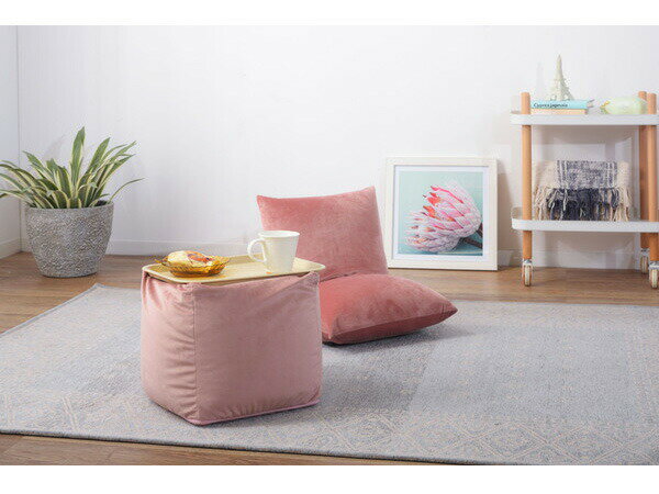 【10/14 20時〜エントリーでP5倍!10/16まで】東谷 ミニビーズクッション シャンパンピンク W30×D30×H30 LSS-803SPK ビーズクッション クッション 座椅子 メーカー直送 送料無料 [3]