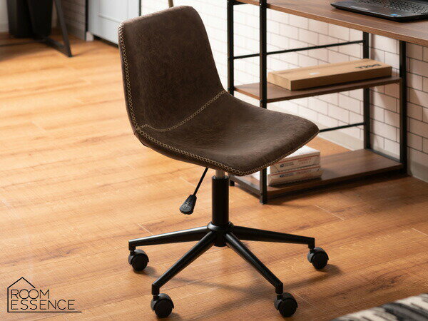 【先着フラッシュクーポン対象★〜10/6(日)9:59まで】東谷 デスクチェア ブラウン W56×D58×H78〜87×SH45~54 PC-77BR 座面回転 キャスター付 移動可能 アームレス メーカー直送 送料無料