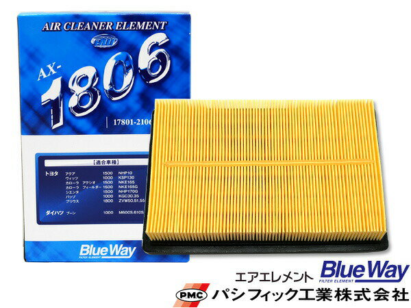 カローラ フィールダー NKE165G エアエレメント エアー フィルター クリーナー パシフィック工業 BlueWay AX-1806
