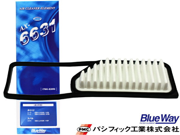 【マラソン期間中エントリーP5倍！6/22 20時〜6/26】ミラ トコット LA550S エアーエレメント エアークリーナー パシフィック工業 BlueWay H30.06〜 AX-6631