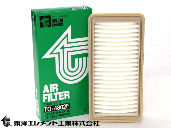 【BLACK FRIDAY期間中エントリーP5倍】eKカスタム eKワゴン B11W エアエレメント エアー フィルター クリーナー 東洋エレメント TO-4802F H25.05〜H31.04