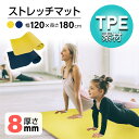 ストレッチマット 幅広 大きい ダブル ヨガマット TPE 8mm 180cm×120cm 親子 二人 大判 厚手 防音 イエロー YCSM-TPED8YE