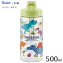 ストローボトル 500ml ディノサウルス スケーター PSTB5 / 水筒 ボトル ストロー飲み 冷水用 常温 スパウト型 プラスチック クリア キッズ用 子...