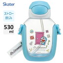 ワンプッシュストローボトル 530ml ドラえもん スケーター PDSH6DX / 水筒 ボトル プラスチック キッズ用 子供用 こども用 子ども用 透明 クリア ストロー付き 水分補給 かわいい 可愛い お洒落 キャラクター I'm Doraemon 青 ブルー /(3)