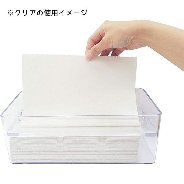 ペーパータオルケース オーエ / 日本製 ホワイト クリア 白 透明 ティッシュケース 取り出しやすい 便利 おしゃれ お洒落 シンプル / [3]