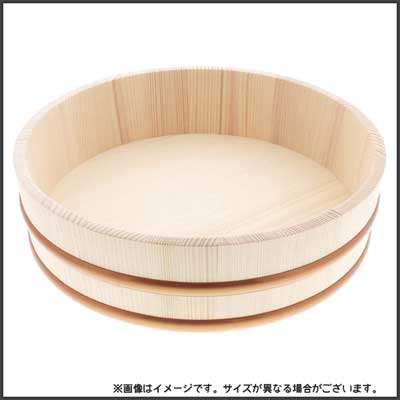 Y-LIVINGの【在庫限り】新寿司桶 39cm 立花容器 / 日本製 約1升 蓋無し 木製 白木 ちらし寿司 飯台 おひつ Pタガ プラスチック製タガ 便利 丈夫 在庫処分 数量限定 /｜アングル2