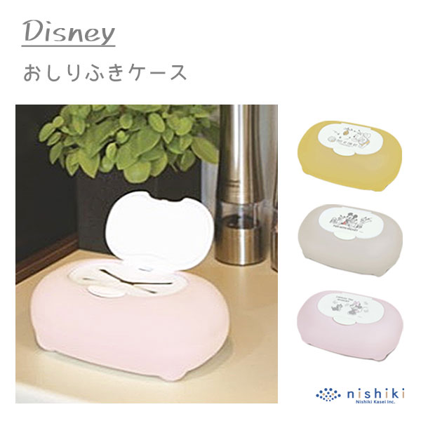 おしりふきケース ディズニー 錦化成 / 日本製 ベビー用品 お尻拭きケース ウェットティッシュケース ワンプッシュオープン Disney ミッキーマウス ミニーマウス くまのプーさん ベージュ ピンク イエロー 人気 かわいい おしゃれ 可愛い お洒落 シンプル コロット Corottoのサムネイル