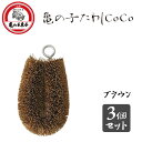亀の子たわしCoCo ブラウン (3個セット) 亀の子束子西尾商店 / 日本製 たわし タワシ ミニサイズ 小さい 極小 小回り 掃除 洗浄 泥落とし キーホルダー かわいい 可愛い 便利 パーム /
