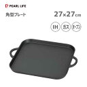 角型プレート 27×27cm 鉄鋳物製 パール金属 スプラウト HB-6112 / IH対応 ガス火 オーブン グリル プレート 鉄板 便利 /