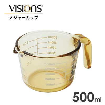 メジャーカップ 500ml VISIONS CP-8818 / 計量カップ 耐熱ガラス オーブン対応 電子レンジ対応 食洗機対応 冷凍庫対応 便利 クリア 透明 おしゃれ お洒落 ビジョン パール金属 /のサムネイル