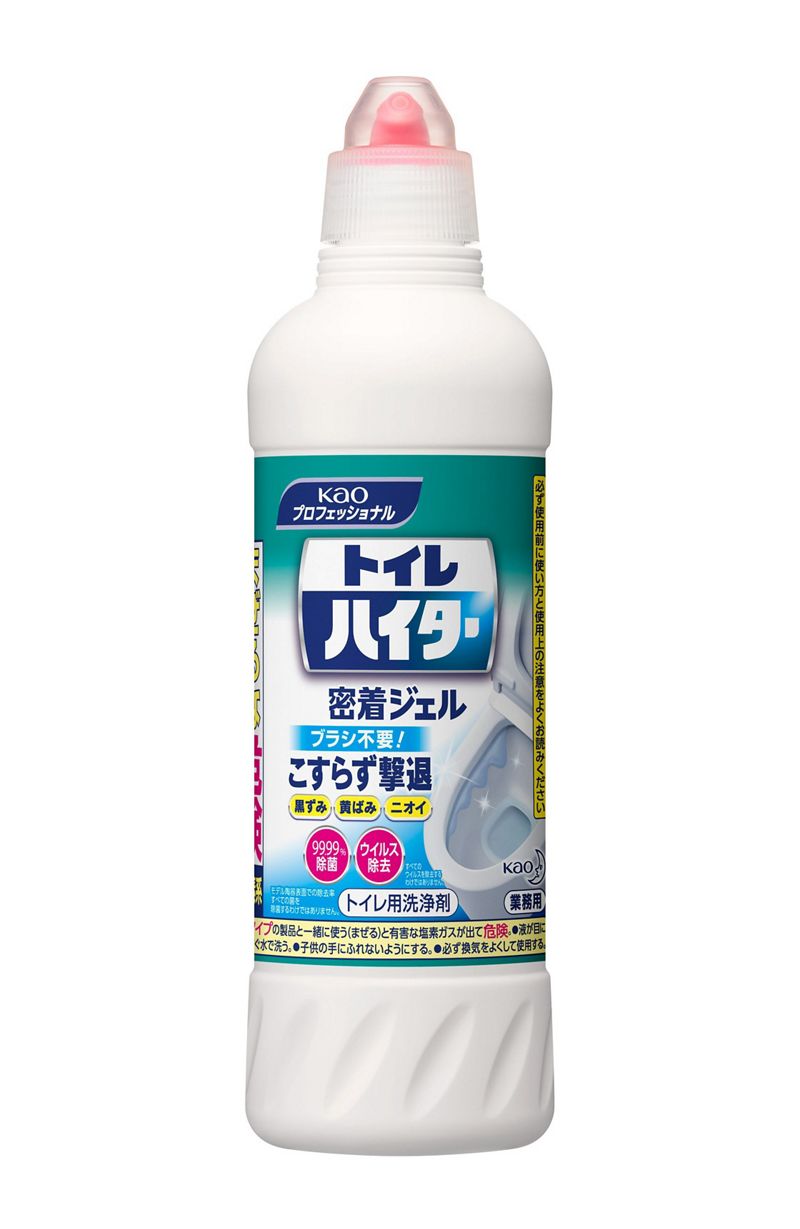 【500ml】【1本】花王 トイレハイター 密着ジェル 漂白・消臭・ウイルス除去 トイレ用洗浄剤 次亜塩素酸塩配合 業務用