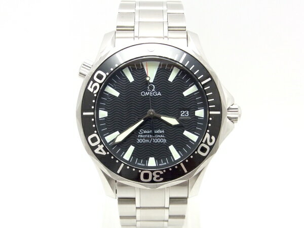 【中古】【程度B+】【良品】オメガ シーマスター プロフェッショナル 300m 2264.50 メンズ クオーツ ブラック文字盤 腕時計