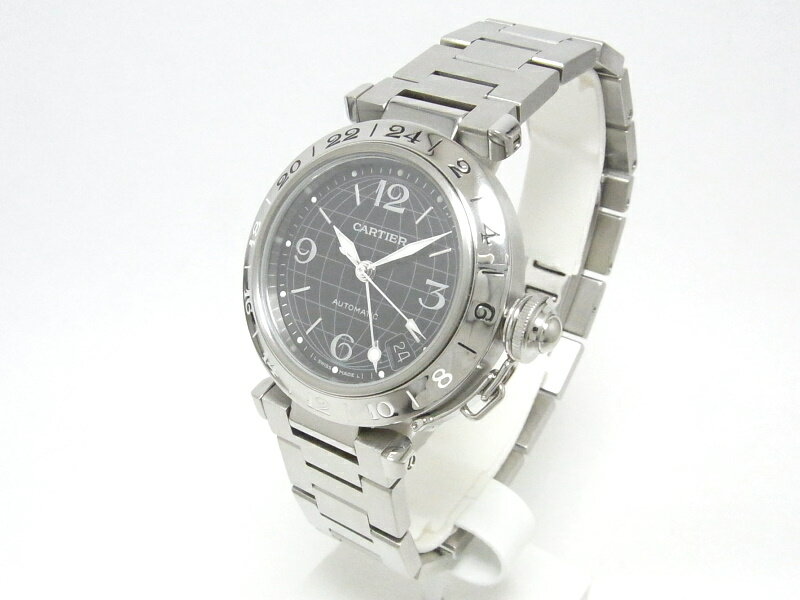 カルティエ パシャC メリディアン W31079M7 GMT 後期型 ユニセックス 腕時計 【中古】【程度A】【美品】