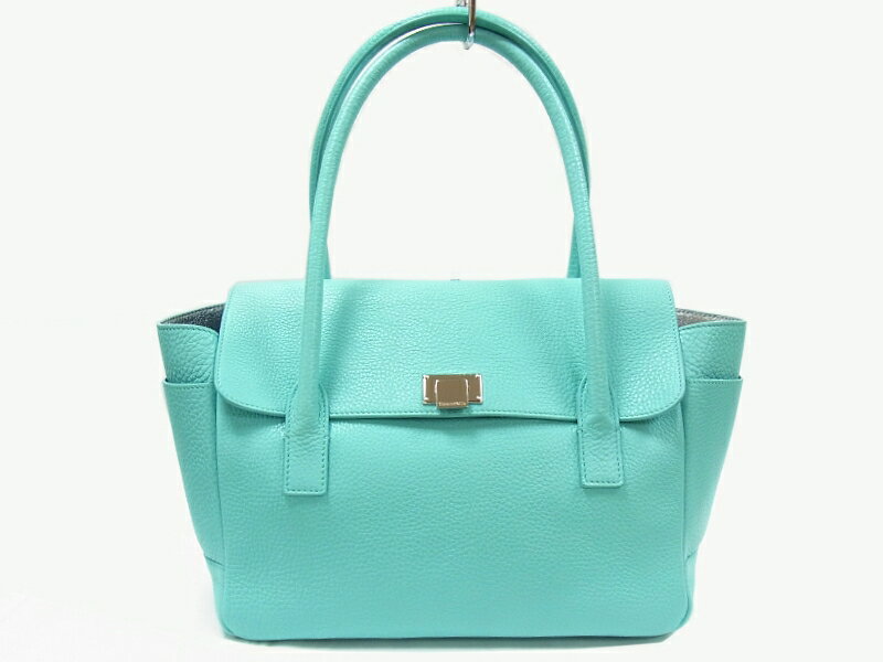 【中古】【程度A】【レア】ティファニー　TIFFANY＆Co　バッグ　トートバッグ　ハンドバッグサッチェル　レザー　グリーンのサムネイル