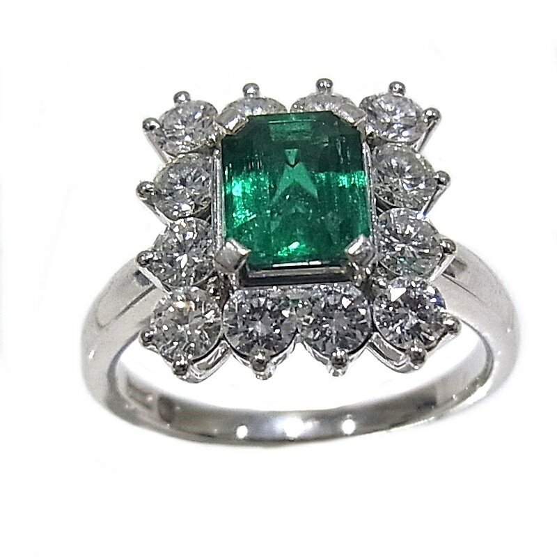 【中古】Pt900プラチナ指輪エメ...