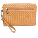 ボッテガヴェネタ BOTTEGA VENETAイントレチャートセカンドバッグ クラッチバッグブラウン 茶 レザー 493190【中古】【程度A+】【極上美品】