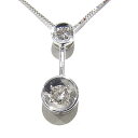750 K18WG ホワイトゴールド ネックレスダイヤ0.20ct デザインネックレス【中古】【程度A】【ノーブランド】
