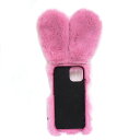 バレンシアガ BALENCIAGAスマホケース ピンク ファー付きショルダーストラップ付き iPhone 12/12PRO対応【中古品】【程度A】【美品】