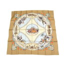 エルメス HERMES スカーフシルク100% レディース カレ90 ライトブラウンCAVALIERS PEULS プール族の騎手【中古品】【程度A+】【極上美...