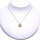 K18YG 750 イエローゴールドデザインネックレス ダイヤ計0.12ct【中古】【程度A】【美品】