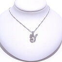 750 K18WG ホワイトゴールド ネックレスメレダイヤモンド デザインネックレス【中古】【程度A】【ノーブランド】