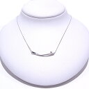K10WG ホワイトゴールドダイヤモンド0.03ct デザインネックレス【中古】【程度A】【美品】
