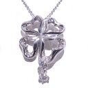750 K18WG ホワイトゴールド ネックレスダイヤ0.17ct デザインネックレス ブローチにも【中古】【程度A】【ノーブランド】