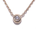 アガット agate ネックレスK10PG ピンクゴールド ダイヤ0.05ct【美品】【中古品】【程度A】