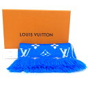 ルイヴィトン LOUIS VUITTON マフラーエシャルプ・ロゴマニア M71839レディース メンズ ブルー ホワイト【中古】【程度A-】【良品】