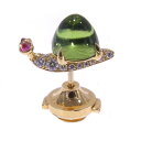 Gimel ギメル ピンブローチ18K 750 イエローゴールド カタツムリ Snailペリドット ダイヤ スピネル【中古】【程度A-】【訳あり品】