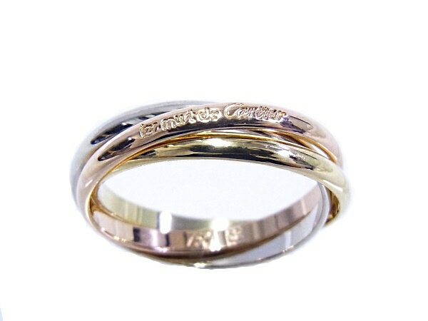 【中古】【程度A】【美品】カルティエ　Cartier トリニティリング スリーカラーゴールド 750YG/WG/PG 52号のサムネイル