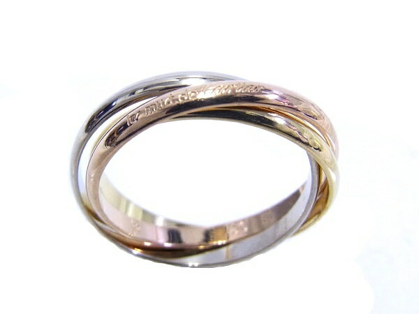 【中古】【程度A】【美品】カルティエ　Cartier トリニティリング スリーカラーゴールド 750YG/WG/PG 50号のサムネイル