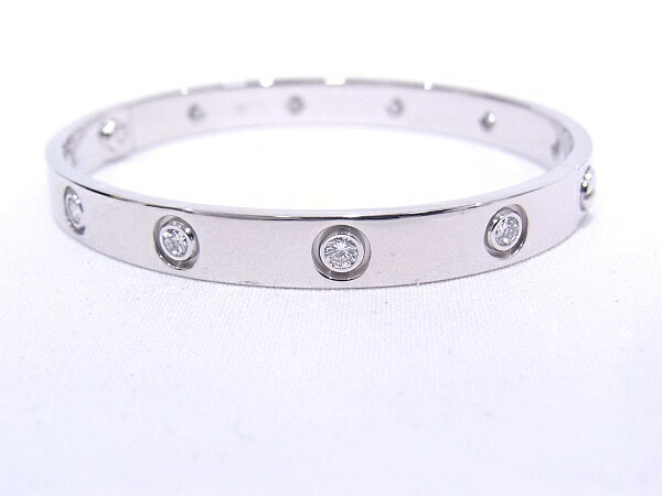 カルティエ Cartier　ラブブレス 750WG フルダイヤ　10PダイヤK18WG ホワイトゴールド　サイズ#16　旧型金具【中古】【程度A】【美品】のサムネイル