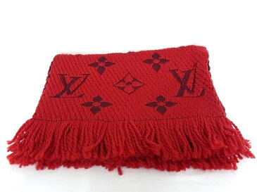 ルイヴィトン LOUIS VUITTON マフラーエシャルプ ロゴマニア M72432レディース メンズ ルビー レッド【中古】【程度A+】【極上美品】