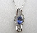 K18 WG ホワイトゴールドネックレス パープルストーン 0.72ctメレダイヤモンド 0.18ct【中古】【程度A】【美品】