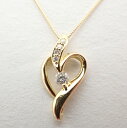 ネックレス K18 YG イエローゴールドダイヤモンド 0.14ct デザインネックレス【中古】【程度A】【ノーブランド】