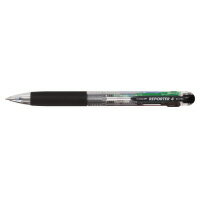 トンボ鉛筆 4色ボールペンREPORTER4 5本P 軸色：透明 インク色：黒・赤・青・緑 BC-FRC205P 