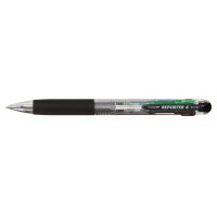 トンボ鉛筆 4色ボールペンREPORTER4 5本P 軸色:透明 インク色:黒・赤・青・緑 (BC-FRC205P)