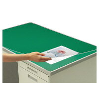【配送条件あり】コクヨ　デスクマット硬質W　アクリル製　グリーン　透明　下敷き付　2号デスク用(マ112)(51147907)