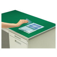 【配送条件あり】コクヨ　デスクマット軟質W（非転写）　グリーン　透明　下敷き付　1400×700デスク用(マ447NG)(51174583)