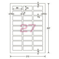 コクヨ カラーLBP＆PPC用光沢紙ラベル　A4　27面　25X56　20枚　(LBP-G6927)