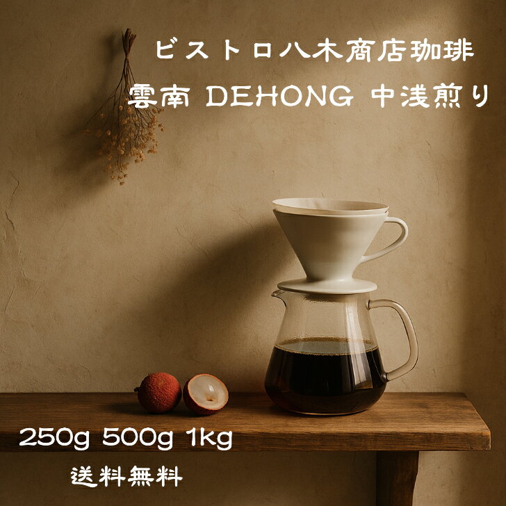 コーヒー豆 豆のまま 深煎りコーヒー豆 【八木商店珈琲 雲南 デホン 中深煎り】 250g 500g 1kg 送料無..