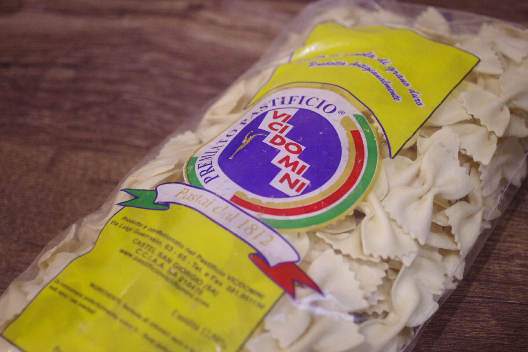 3日間かけて作るパスタ パスタフィーチョ ヴィチドーミニ ファルファッレ 蝶ネクタイのような形のパスタ 1kg イタリア/カンパーニャ州サレルノ産 ビストロ八木商店 おすすめ モチモチ 太め