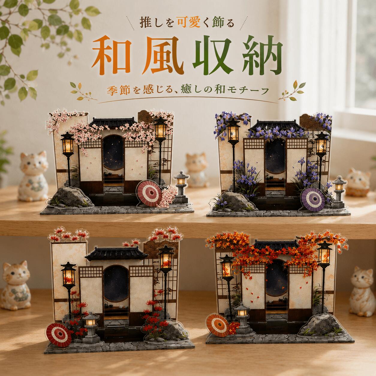 アクリルジオラマ 桜 紫陽花 藤 彼岸花 アクスタケース アクスタフレーム アクスタ収納 推し活 推し活グッズ オタ活 グッズ