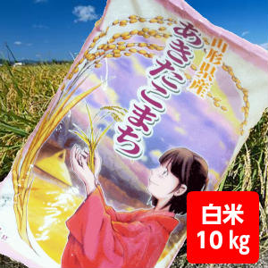 【送料無料】1年産山形県産あきたこまち白米10kg【沖縄別途500円加算】