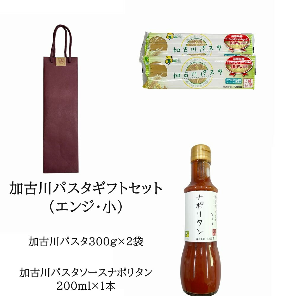 加古川パスタギフトセット エンジ・小 加古川パスタ2袋 加古川パスタソースナポリタン1本 ワインバッグ入 ギフト お土産 お中元 お歳暮