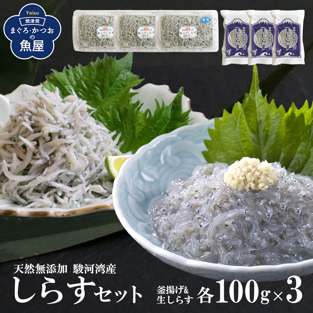 【送料無料】 駿河湾 しらすセット 釜揚げしらす100g×3パック 生しらす100g×3パック 天然無添加 美味しいしらす おつまみ おかず カルシウム不足に 海鮮丼 酒のさかな